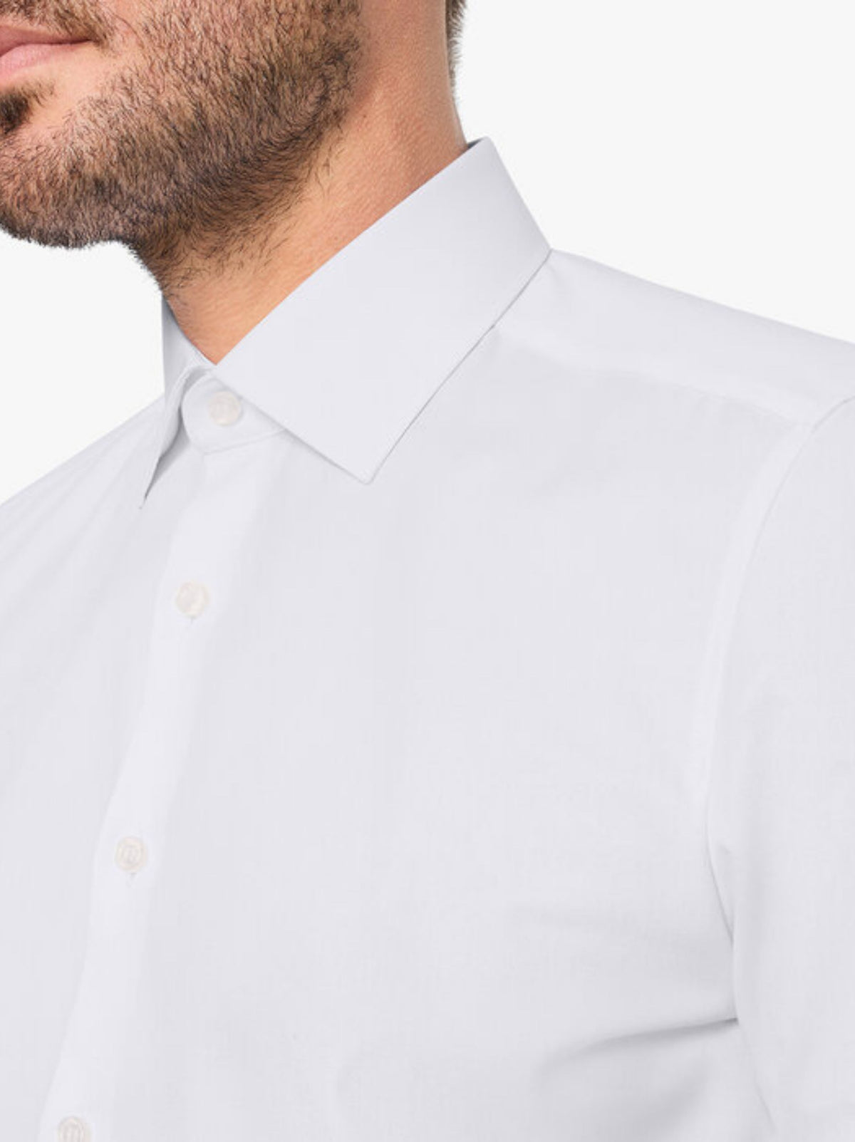 WHITE BODY FIT COVER SHIRT