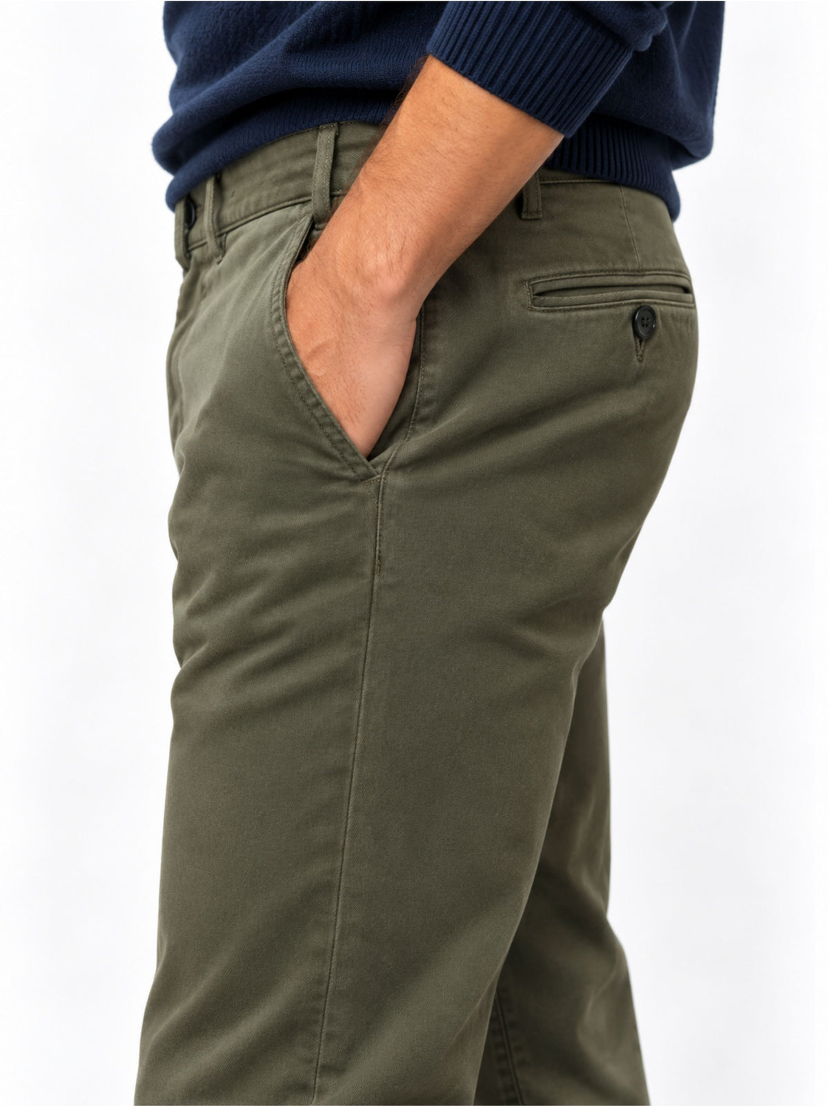 OSLO DARK GREEN CHINOS WITH STRETCH FABRIC