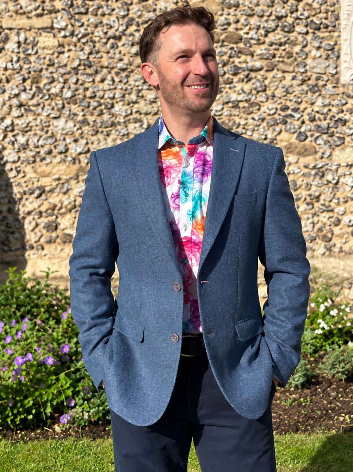 JACKY SLATE BLUE PLAIN WOOL SPORTS JACKET