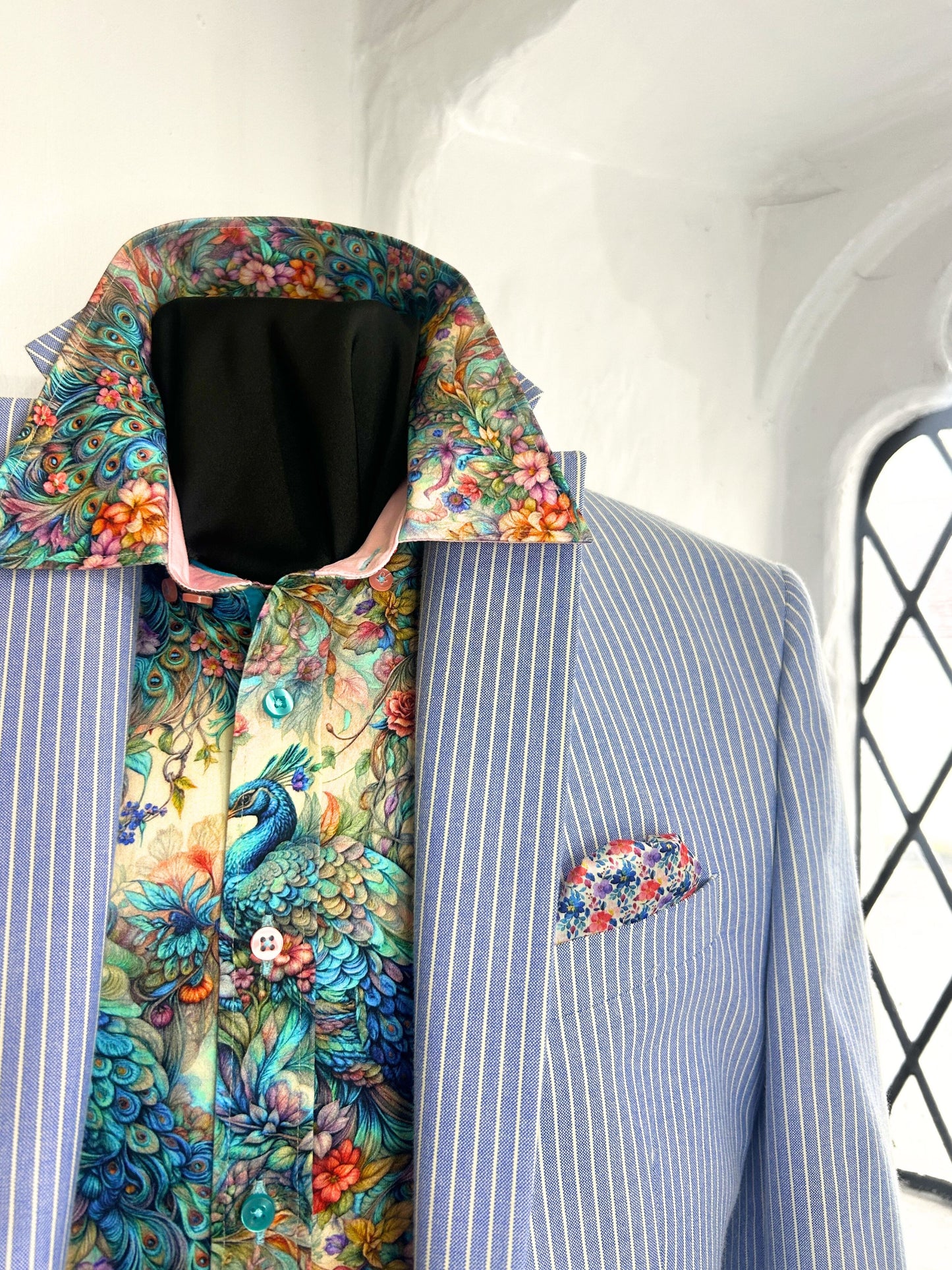 JACK BLUE WITH WHITE STRIPES ORGANIC COTTON SPORTS JACKET