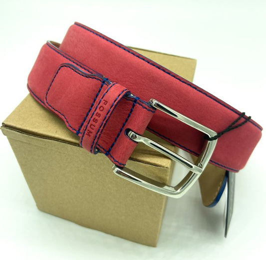 Red Nubuck Leather Belt