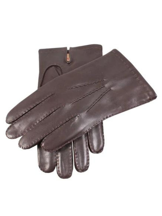 BROWN CASHMERE LINED LEATHER GLOVES
