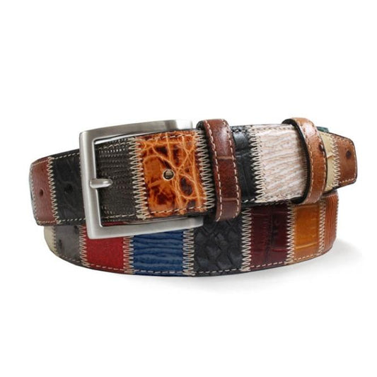 Colourful Patchwork Leather Belt