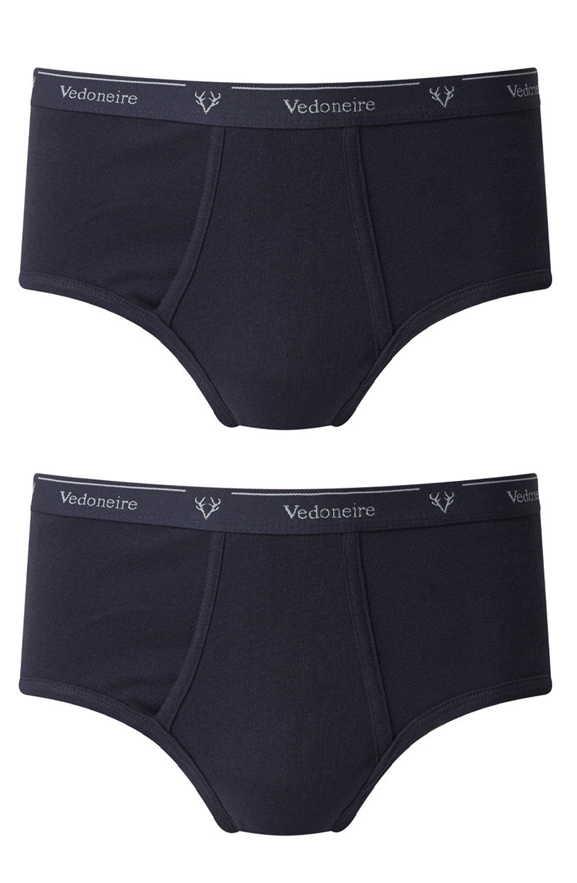 2 Pack Cotton Navy Briefs