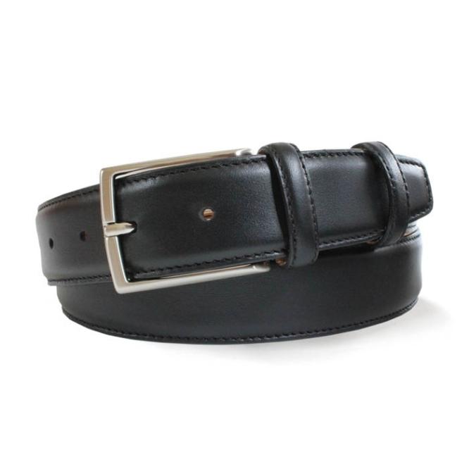 Black Nubuck Calf Skin Belt