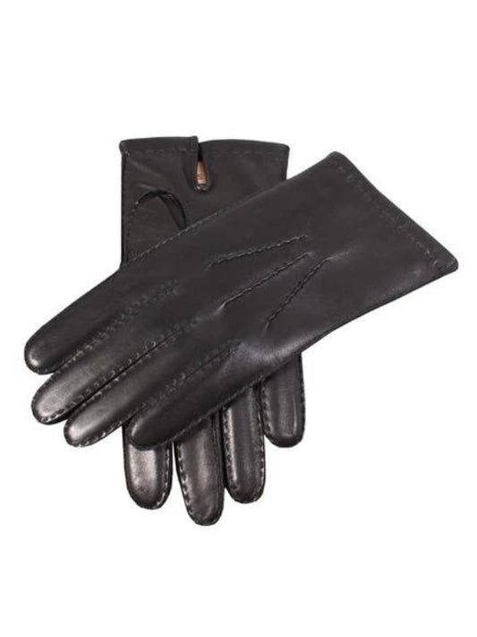 BLACK CASHMERE LINED LEATHER GLOVES
