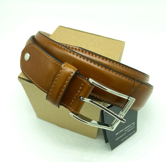 Leather Stretch Camel Belt