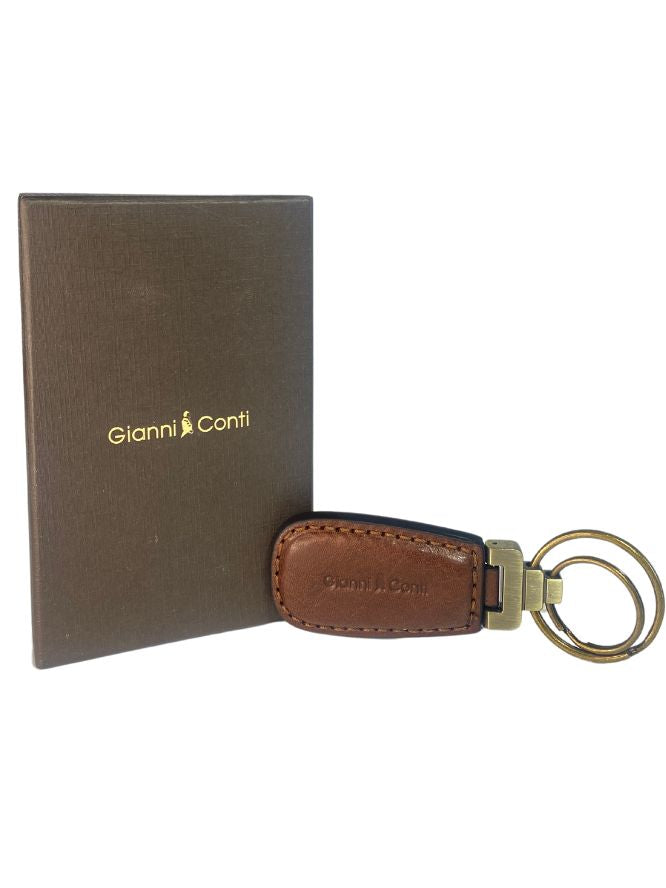 Dark Brown Leather Keychain