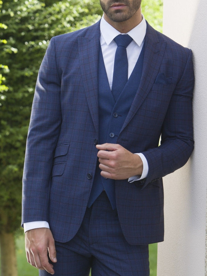 Blue Check Suit Jacket