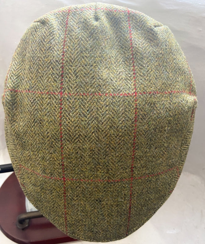 Windowpane Green Flat Cap