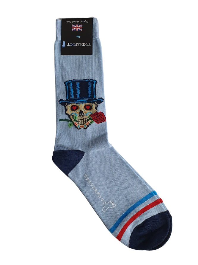 Novelty Blue Skull Socks