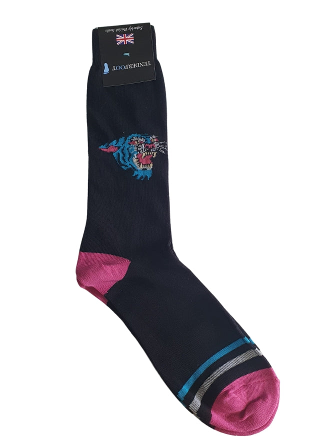Novelty Black Tiger Socks