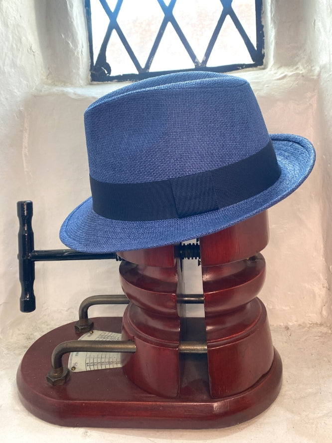 Navy Straw Trilby