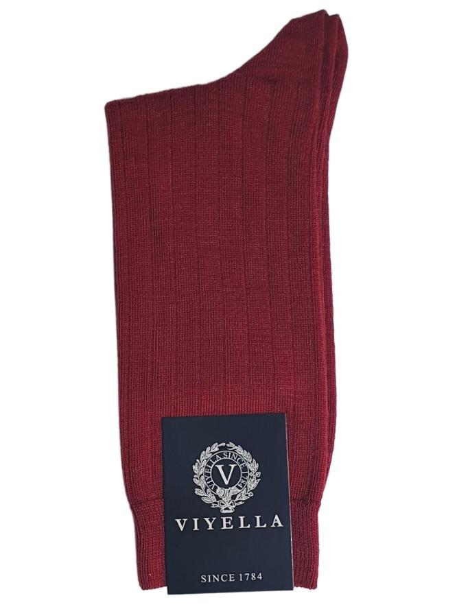 Ribbed Wine Wool Socks