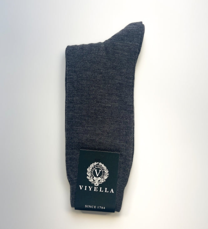 Ribbed Grey Wool Socks