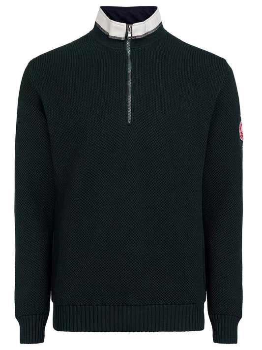 PINE GREEN WINDPROOF ZIP TOP JUMPER