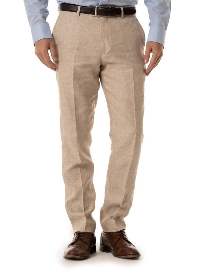 LYNTON SAND LINEN TROUSERS