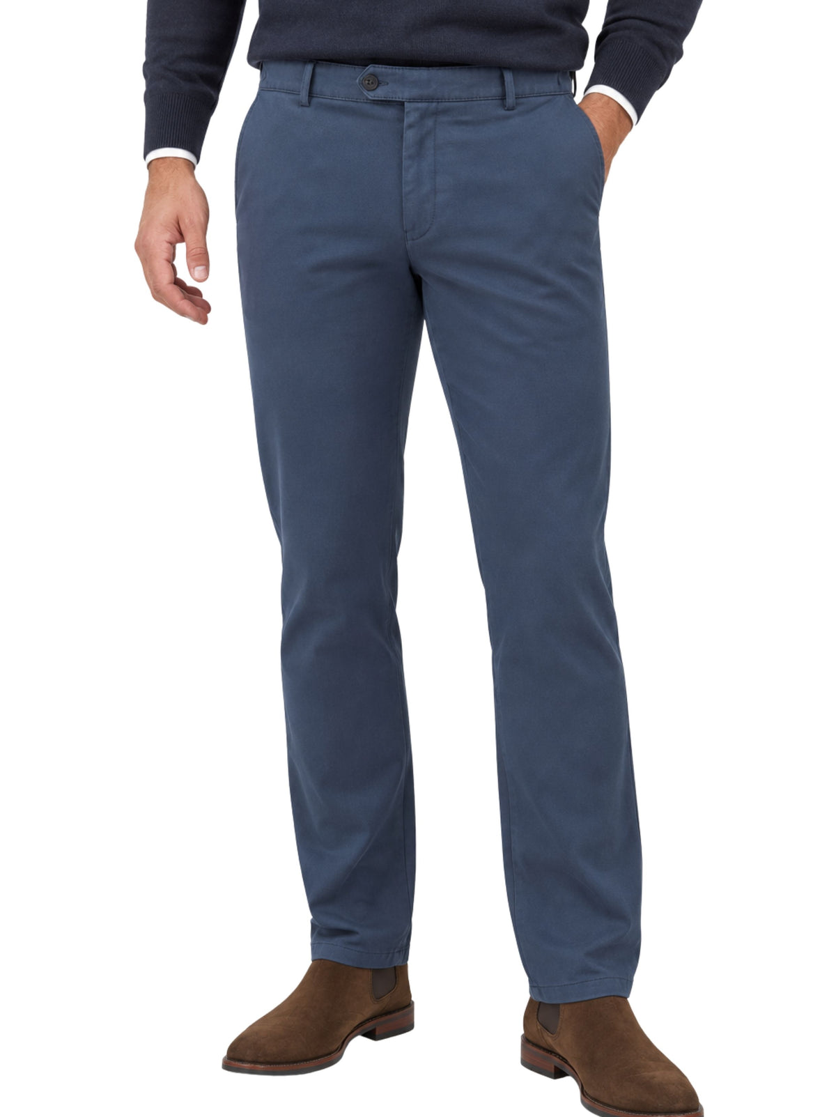 OSLO DARK BLUE CHINOS WITH STRETCH FABRIC