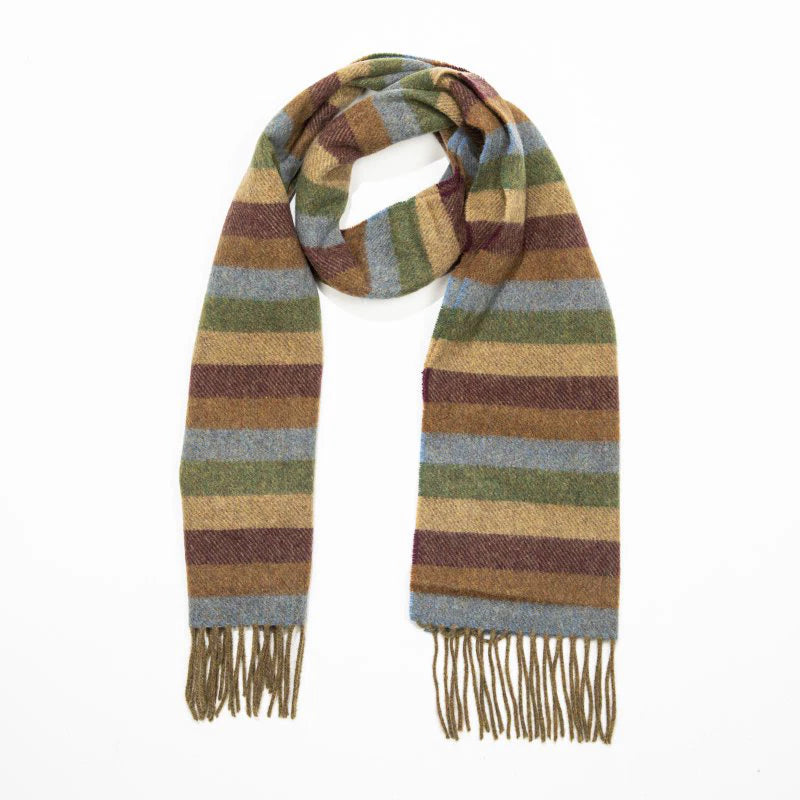 FIVE COLOURED STRIPES LAMBSWOOL SCARF