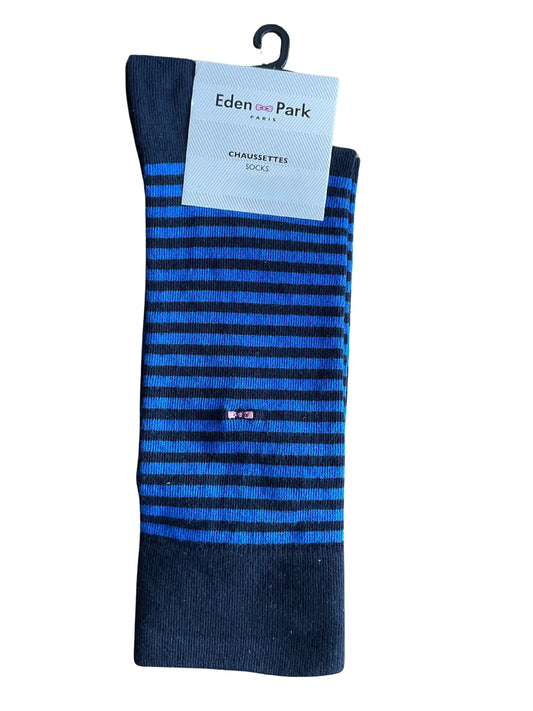 NAVY AND MID BLUE STRIPE SOCKS