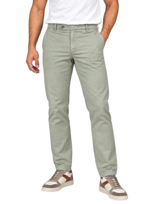 ROMA SOFT GREEN COTTON CHINOS NO TRIM