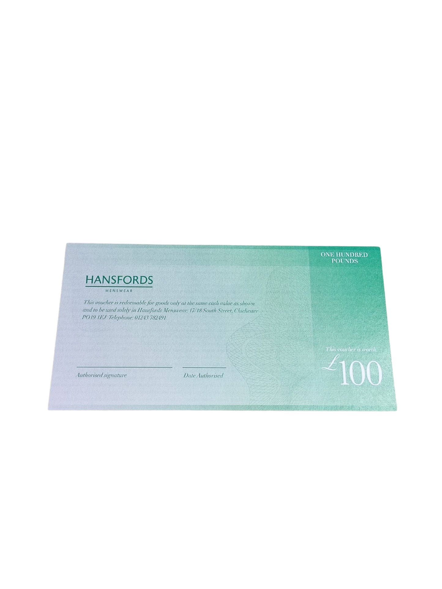 IN STORE GIFT VOUCHER - £100