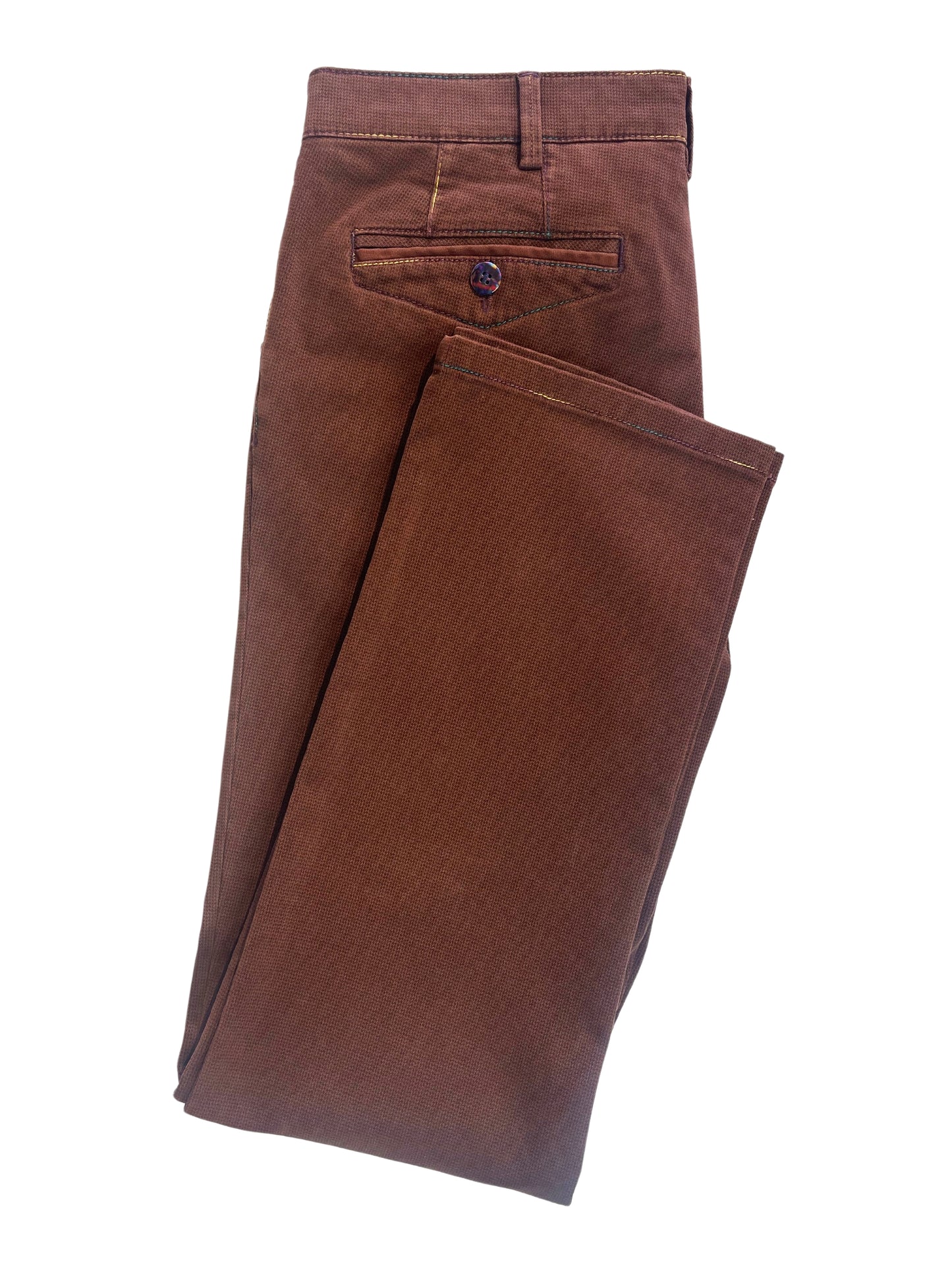 CHICAGO MID BROWN BRIGHT STITCHING CHINOS