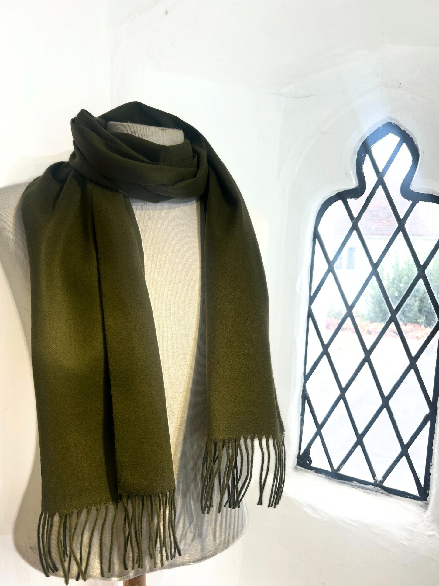 BUGATTI OLIVE CASHMINK SCARF