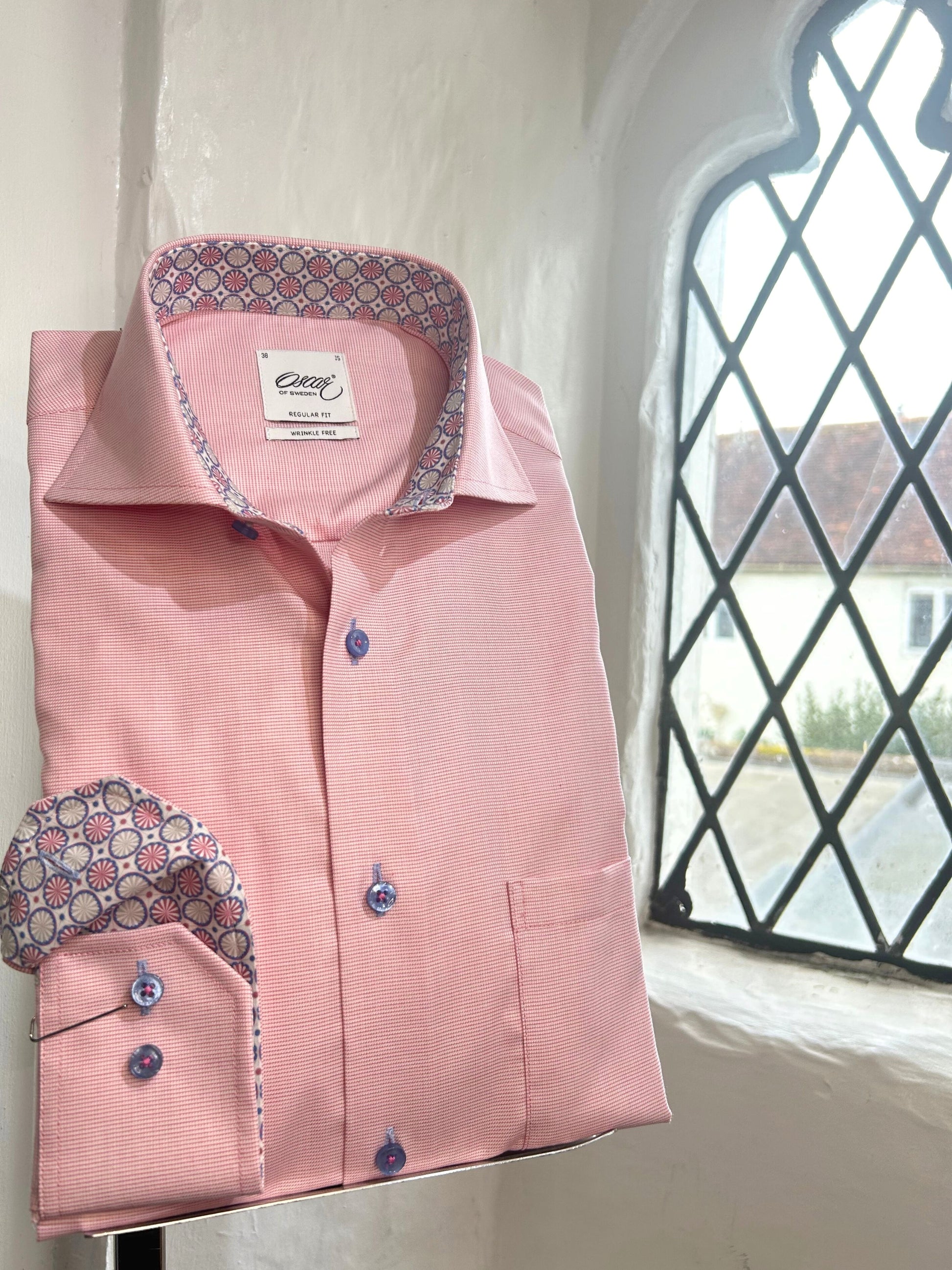 PINK SHIRT WITH CIRCLES INSERT