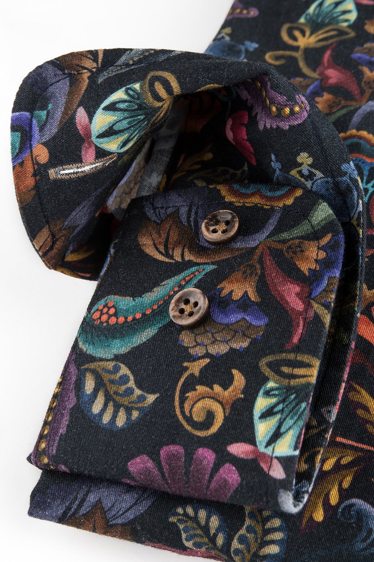 INDIGO BLUE FLORAL PRINT LONG SLEEVE SHIRT