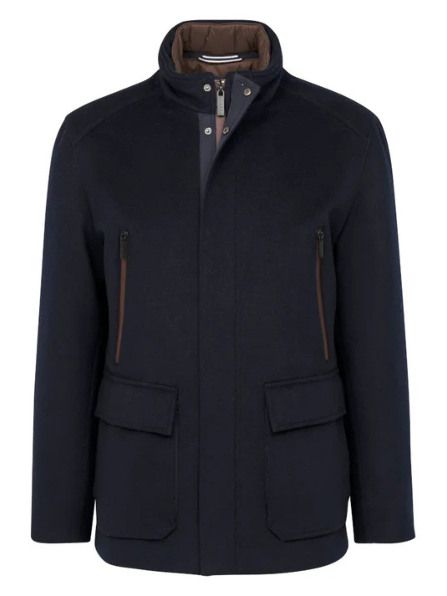 WEATHERPROOF NAVY WOOL BLEND COAT