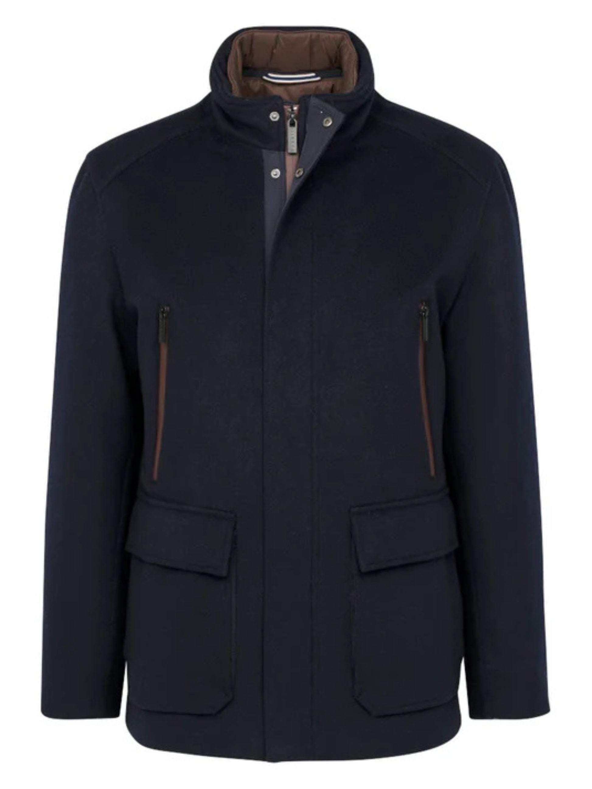 WEATHERPROOF NAVY WOOL BLEND COAT