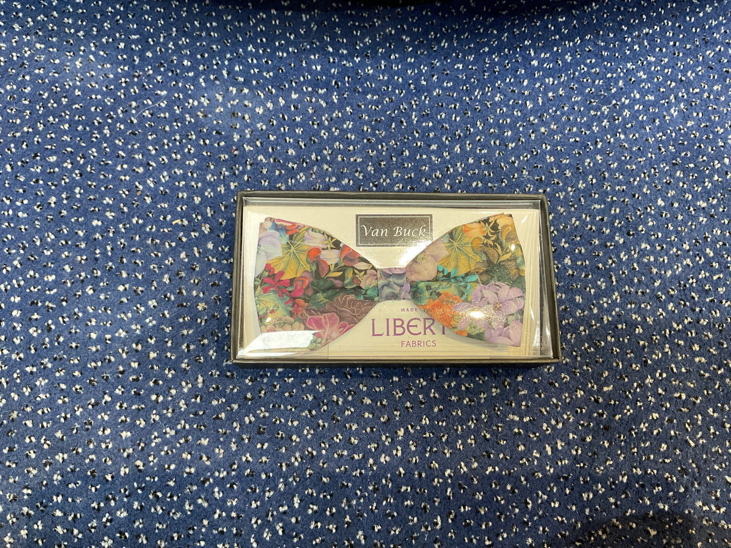 PAINTED TRAVELS READY TIED BOW TIE MADE WITH LIBERTY FABRIC