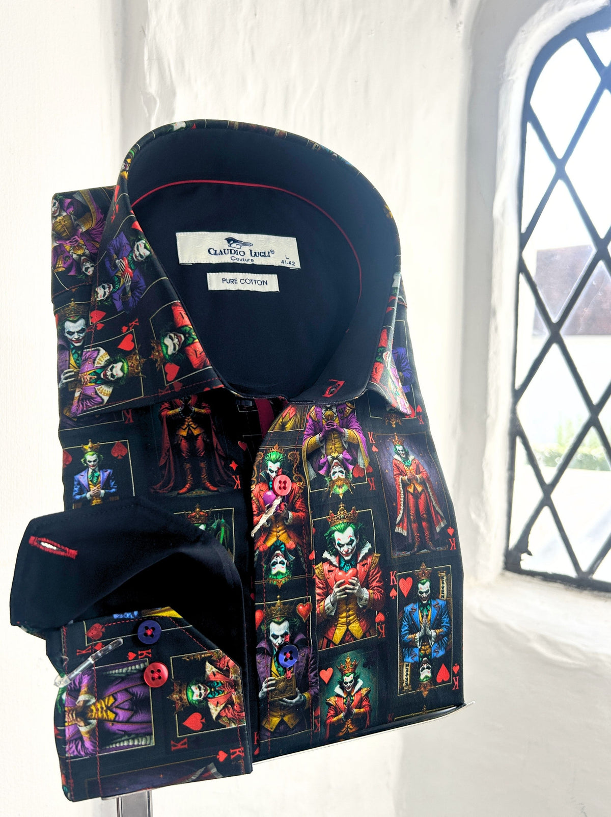 JOKER PRINT BLACK LONG SLEEVE SHIRT