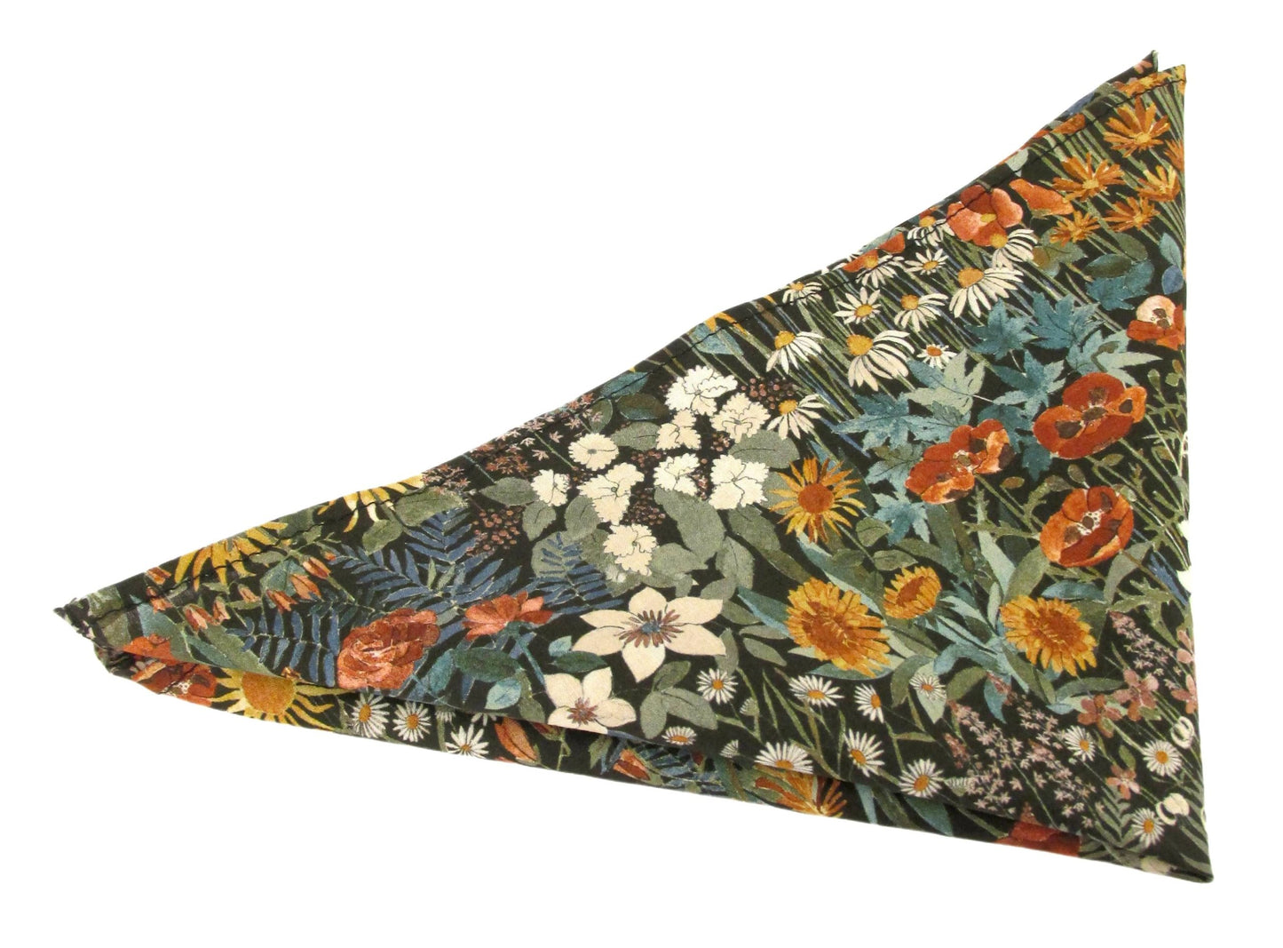 FARIA GREEN HANDKERCHIEF MADE WITH LIBERTY FABRIC