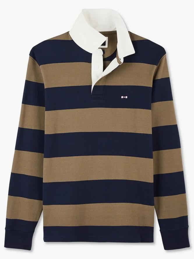 BROWN STRIPED RUGBY SHIRT