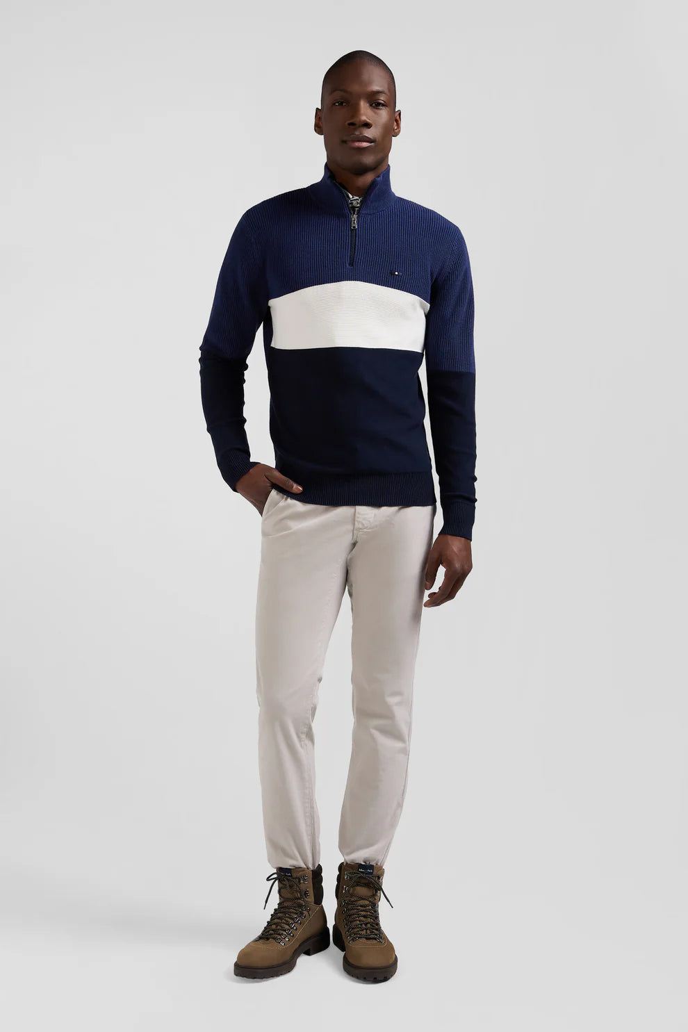 COTTON QUARTER ZIP LONG SLEEVE JUMPER