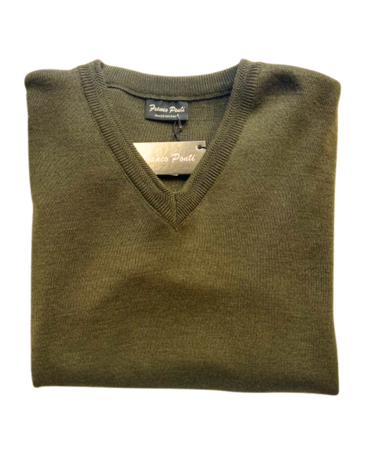 MOSS V NECK WOOL BLEND JUMPER