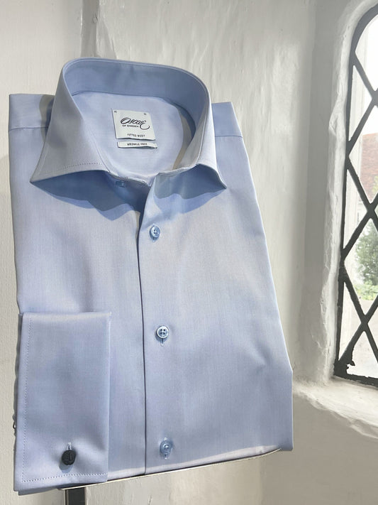 OSCAR DOUBLE CUFF BLUE SHIRT WITH NO INSERTS (RN3)