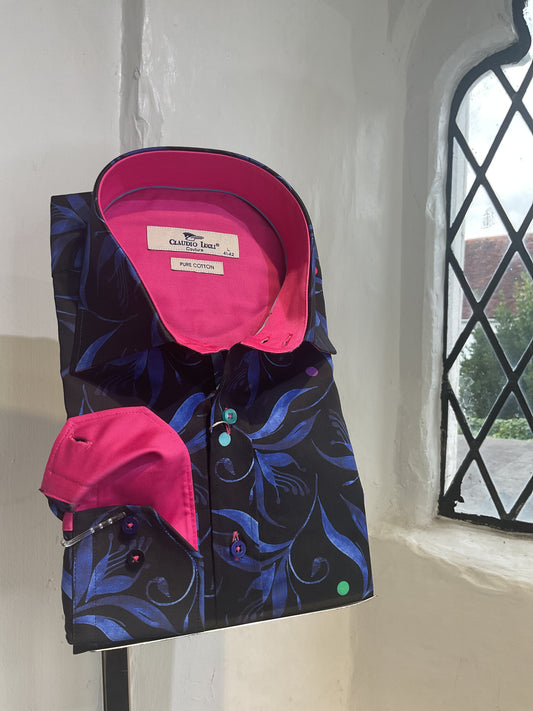 FLORAL PRINT AND COLOURED SPOTS LONG SLEEVED SHIRT