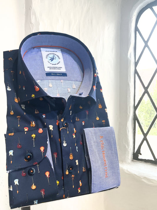 GUITAR PRINT LONG SLEEVE SHIRT