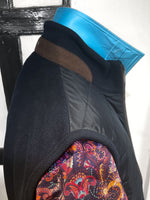 NAVY GILET WITH BROWN TRIM