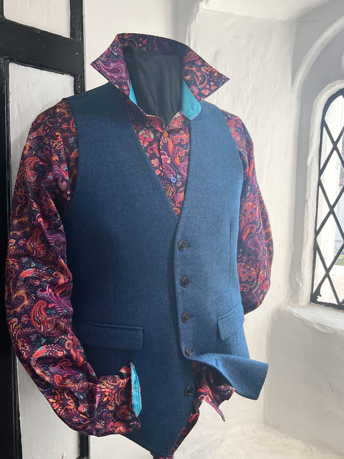 PETER BLUE WOOL WAISTCOAT