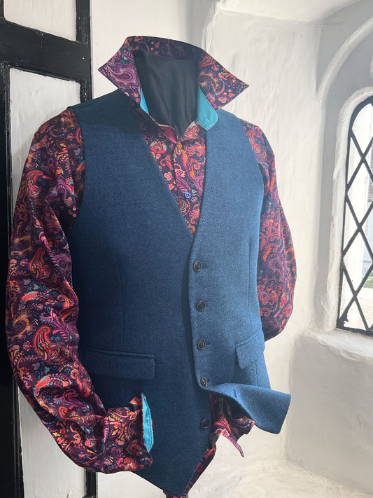 PETER BLUE WOOL WAISTCOAT