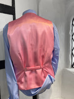 JACQUARD PINK PAISLEY WAISTCOAT