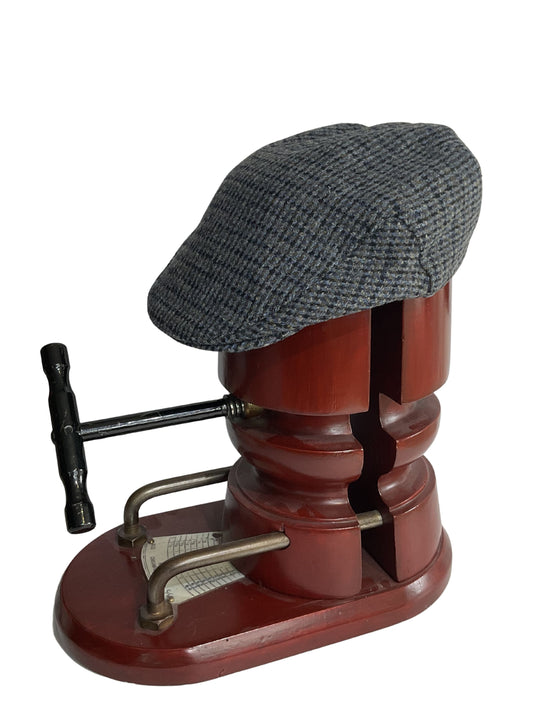 WORCESTER GREY AND BLUE CHECK FLAT CAP