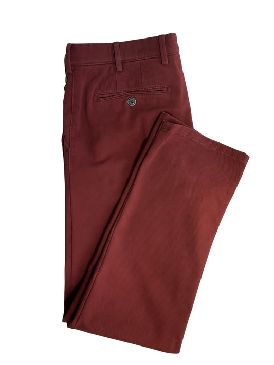 OSLO DEEP RED CHINOS NO TRIM