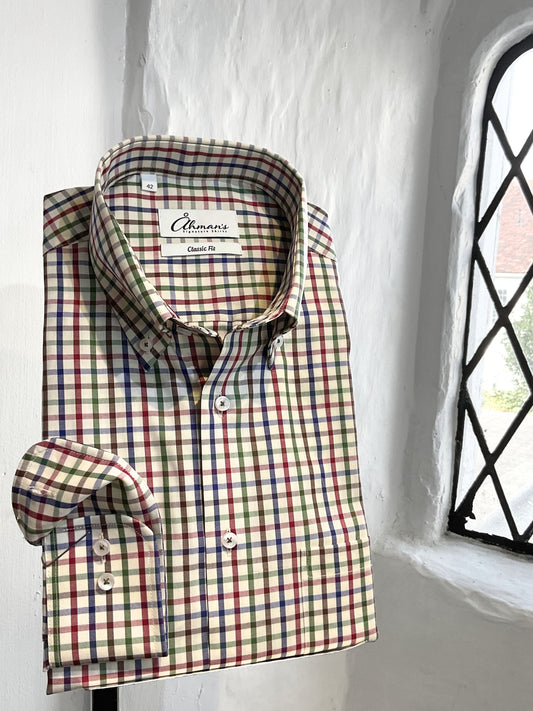 CLASSIC LONG SLEEVE BOLD CHECK SHIRT WITH BUTTON DOWN COLLAR