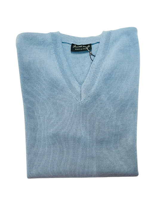 SKY V NECK WOOL BLEND JUMPER
