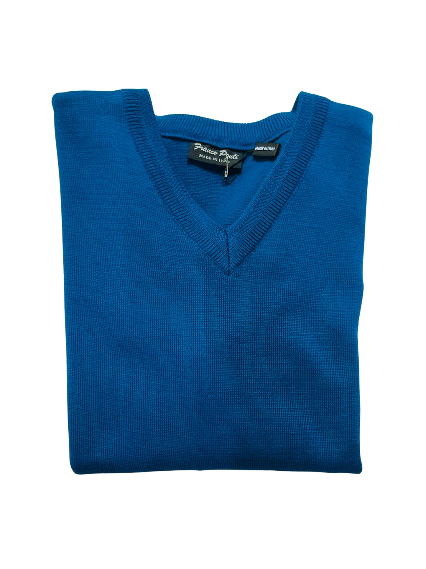 COBALT V NECK WOOL BLEND JUMPER